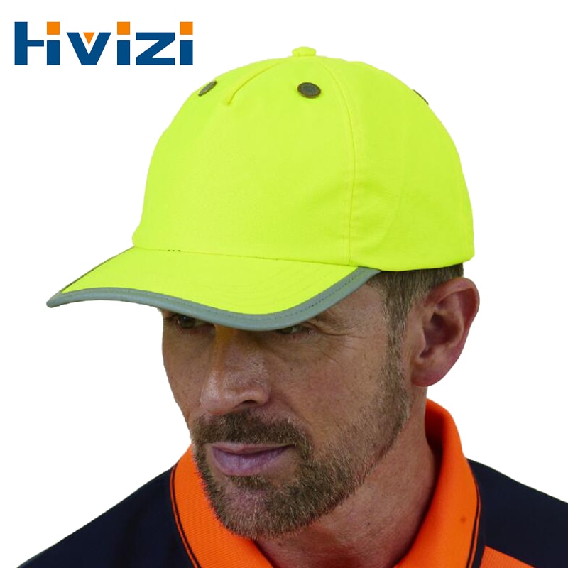 높은 가시성 반사 야구 모자 노란색 안전 모자 작업 안전 헬멧 빨 모자 안전 교통 모자